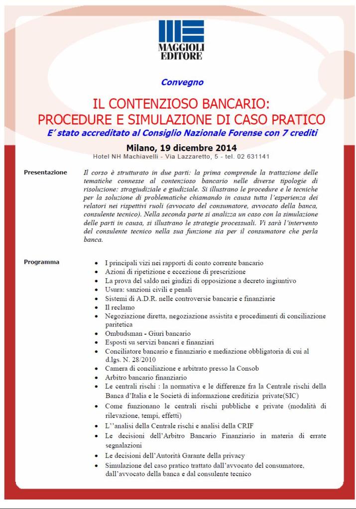 Locandina convegno Milano 19 Dicembre 14
