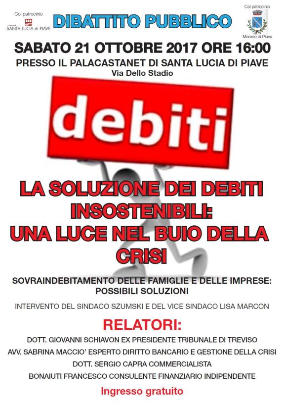 convegno su soluzione debiti Santa Lucia di Piave
