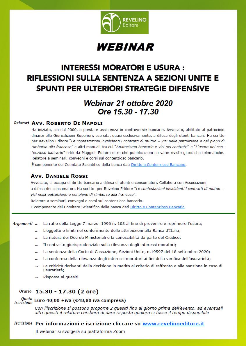 locandina webinar 21 ottobre 2020